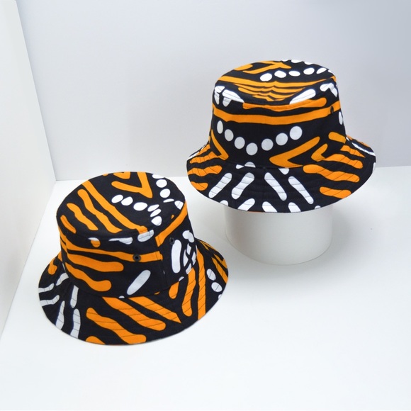 MoldHerMighty Accessories Bucket Hat African Print Black And White